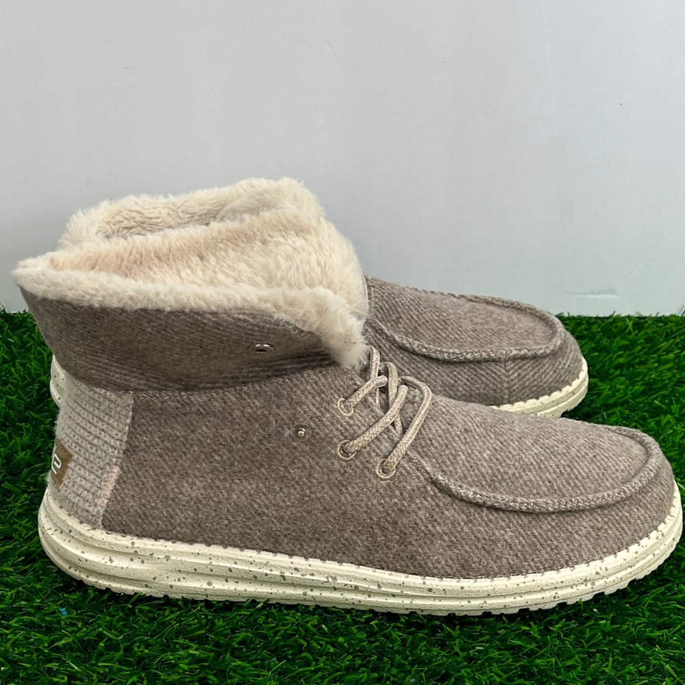 Hey Dude Britt Nut Tan Faux Fur Lined Ankle Boots Womens 10‎ 121771600 - Picture 5 of 9